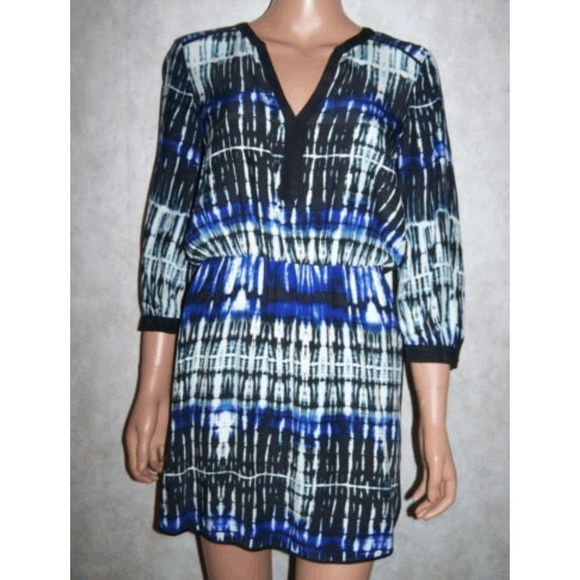 PARKER Blue 100% Silk Mallory Static Mini Dress Size Medium, MSRP $400 - Picture 1 of 8